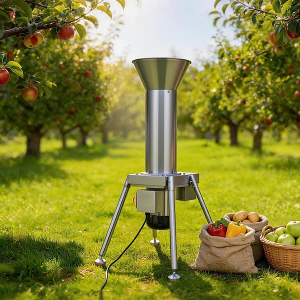 1100-Watts Electric Fruit Apple Crusher, Freestanding Machine, Grinds Whole Apples Up to 3.15 in. Dia, 164 KG/H Capacity