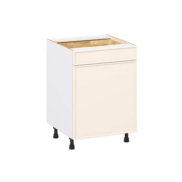 Fairview Washed Linen Slim Shaker Assembled Base Kitchen Cabinet With a Pull Out (24 in. W x 34.5 in. H x 24 in. D)