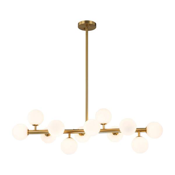 5-Light Hand Blown Glass Globe Dining Room Chandelier Modern