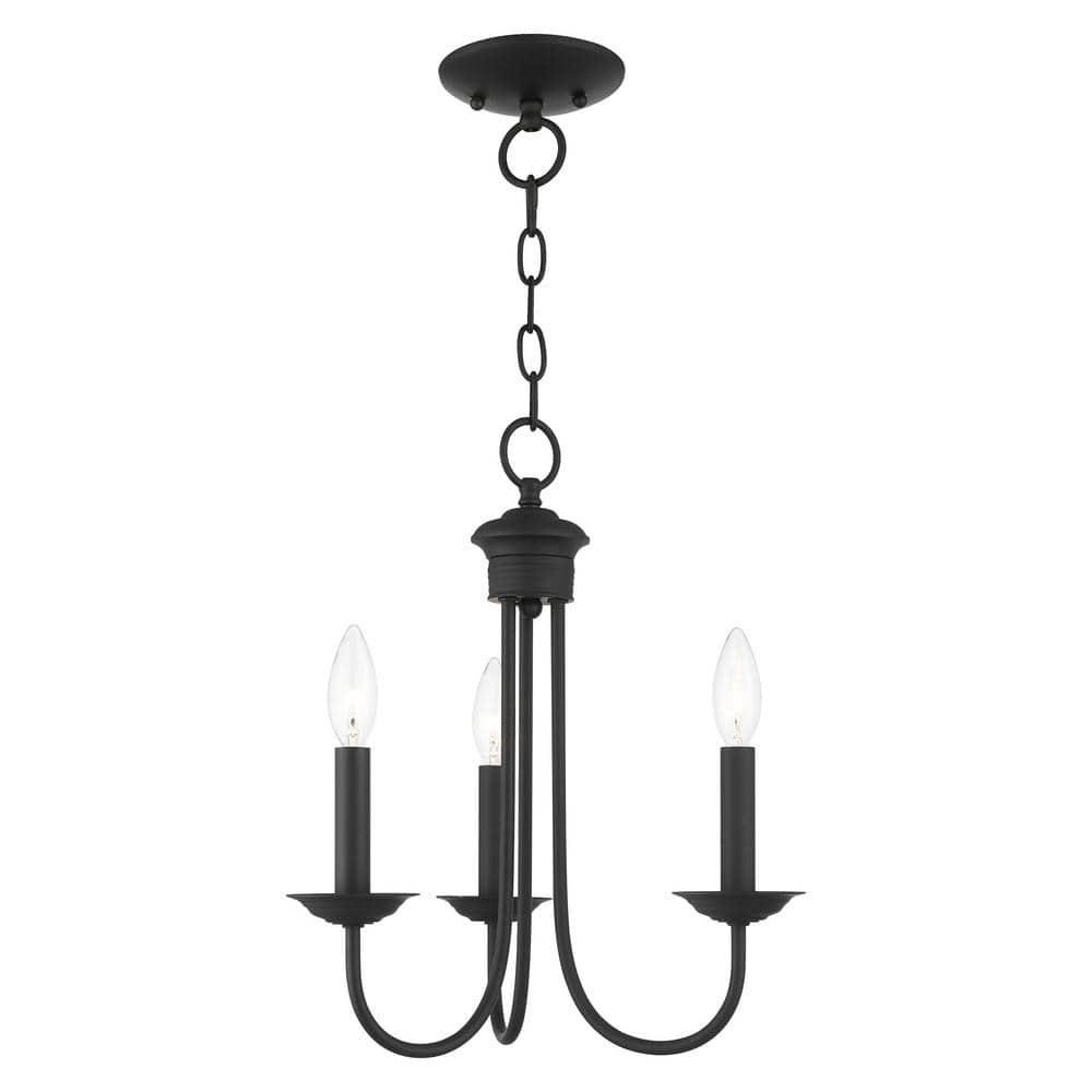 Estate Mini 3-Light Crystal Black Chandelier