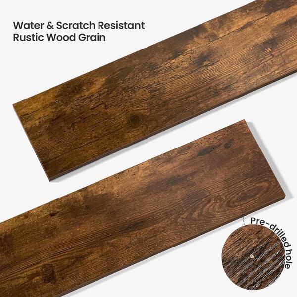 39.4 in. W x 7.9 in. D Rustic Brown Decorative Wall Shelf CL914WDR