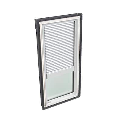21 in. x 45-3/4 in. Fixed Deck Mount Skylight with Laminated Low-E3 Glass and White Manual Room Darkening Blind