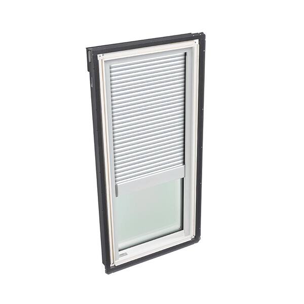 VELUX 22-1/2 in. x 45-3/4 in. Fixed Deck Mount Skylight with Laminated Low-E3 Glass and White Manual Room Darkening Blind