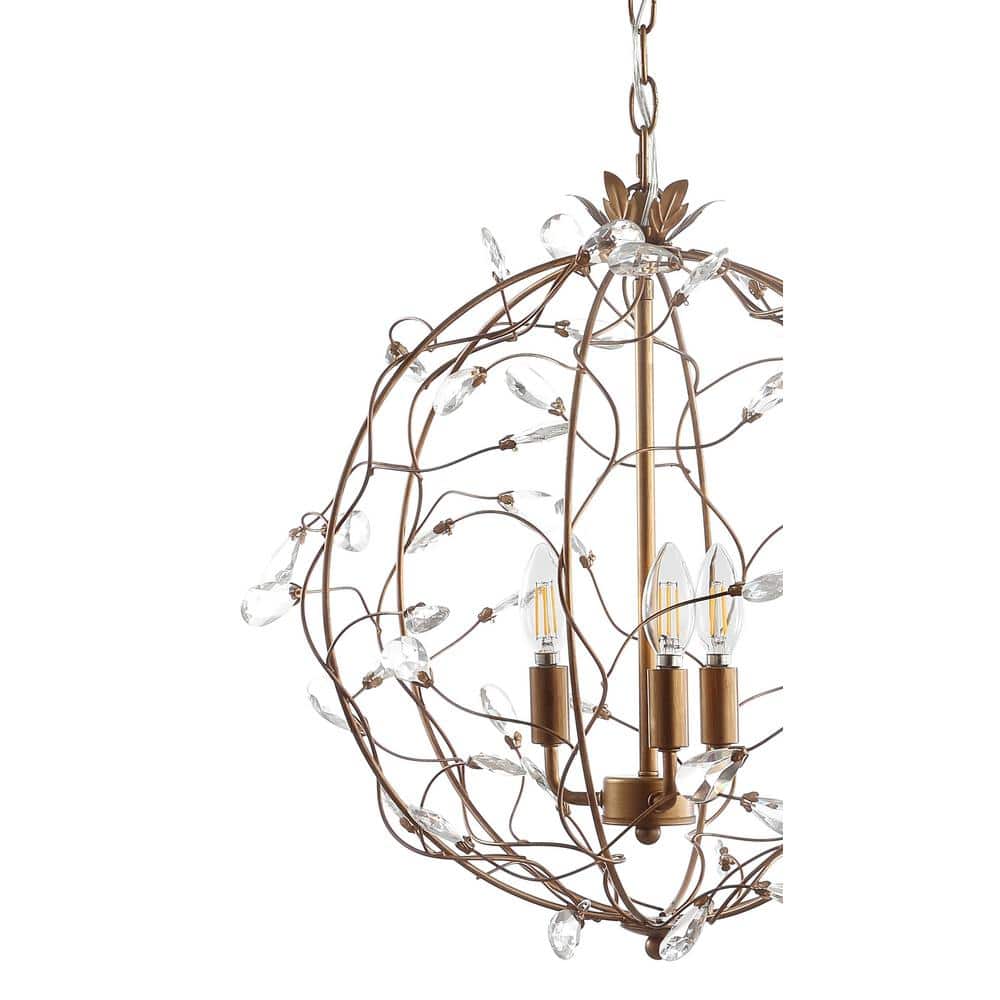 Isabelle 20" Adjustable Antique Gold LED Pendant Light