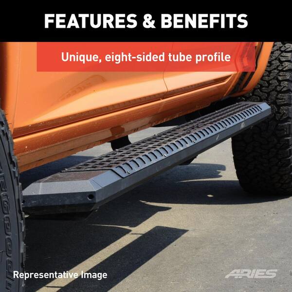 Aries AdvantEDGE Black Aluminum 75-Inch Truck Running Boards
