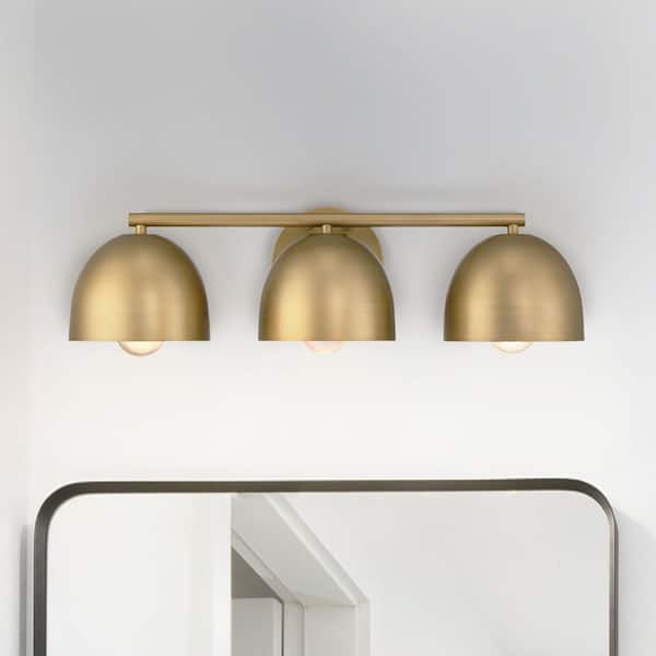 Hunter Erling 22 in. 3 Light Luxe Gold Vanity Light