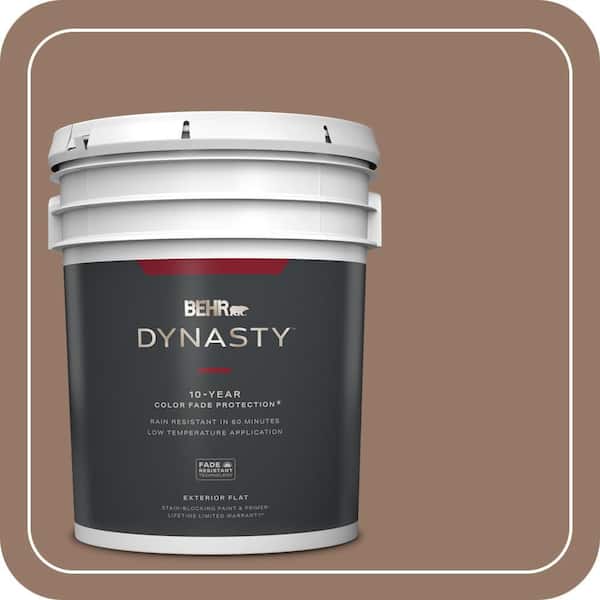 BEHR DYNASTY 5 gal. #BXC-73 True Walnut Flat Exterior Stain-Blocking Paint & Primer