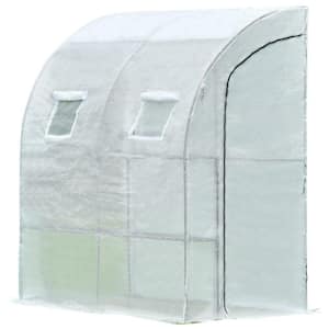 39.38 in. W x 78.75 in. D x 84.65 in. H Walk-in Greenhouse against the wall