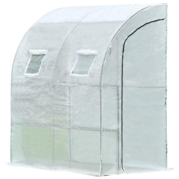 Unbranded 39.38 in. W x 78.75 in. D x 84.65 in. H Walk-in Greenhouse against the wall