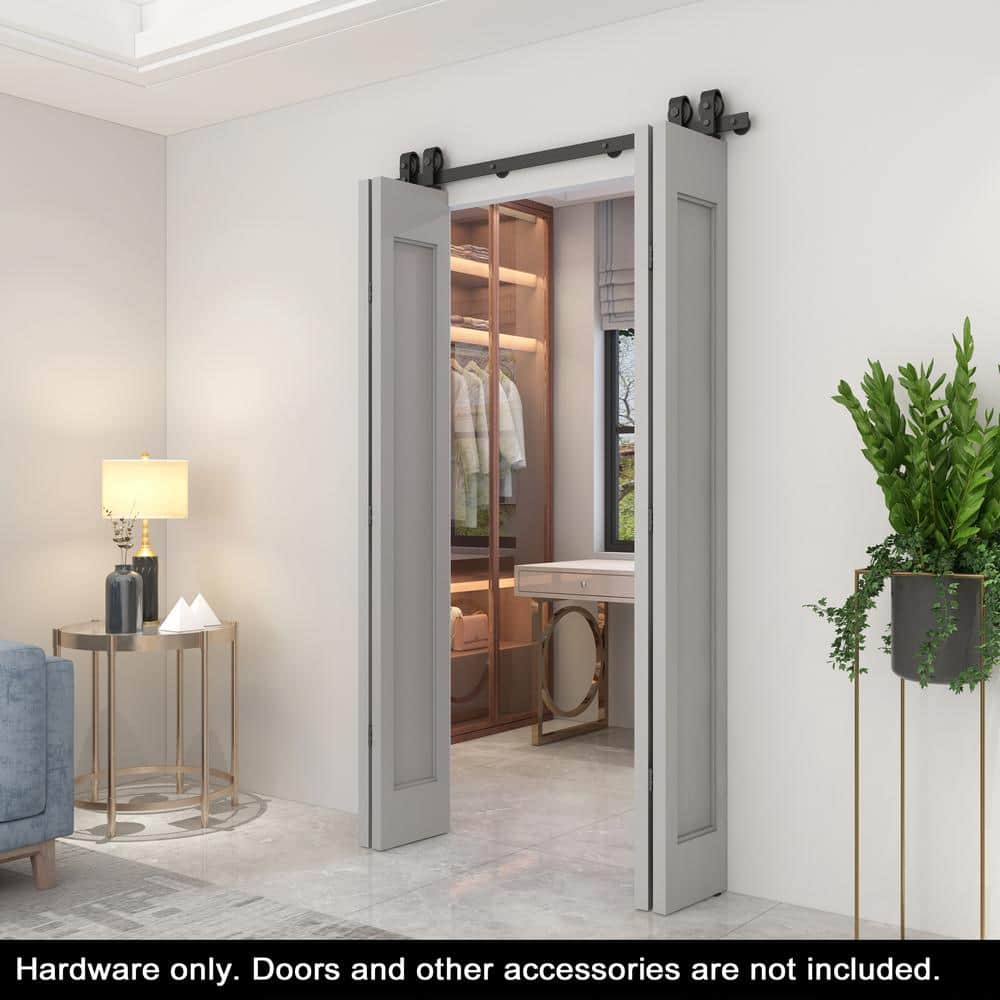 Matte Black Steel Folding Bi-Fold Door Hardware Kit