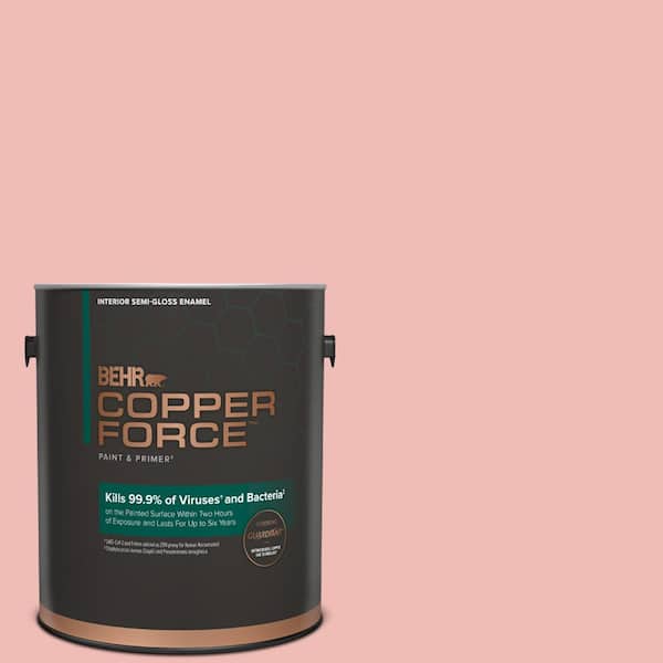 COPPER FORCE 1 gal. #BIC-04 Pink Taffy Semi-Gloss Enamel Virucidal and Antibacterial Interior Paint & Primer
