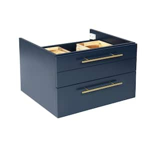 Lucera 23.20 in. W Wall Hung Vessel Sink Bath Vanity Cabinet Only in Royal Blue