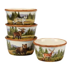 Mountain Summit 21.09 fl. oz. Assorted Colors Earthenware Ice Cream Bowls (Set of 4)