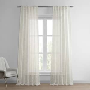 Open Weave Ivory Linen Sheer Rod Pocket Curtain - 50 in. W x 96 in. L (1 Panel)
