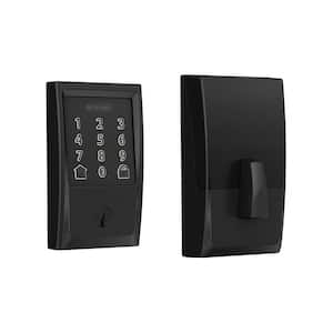Century Matte Black Electronic Encode Smart WiFi Deadbolt with Alarm