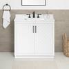 Glacier Bay Huckleberry 36 in. Single Sink White Bath Vanity with White Engineered Marble Top (Assembled) Huckleberry 36W