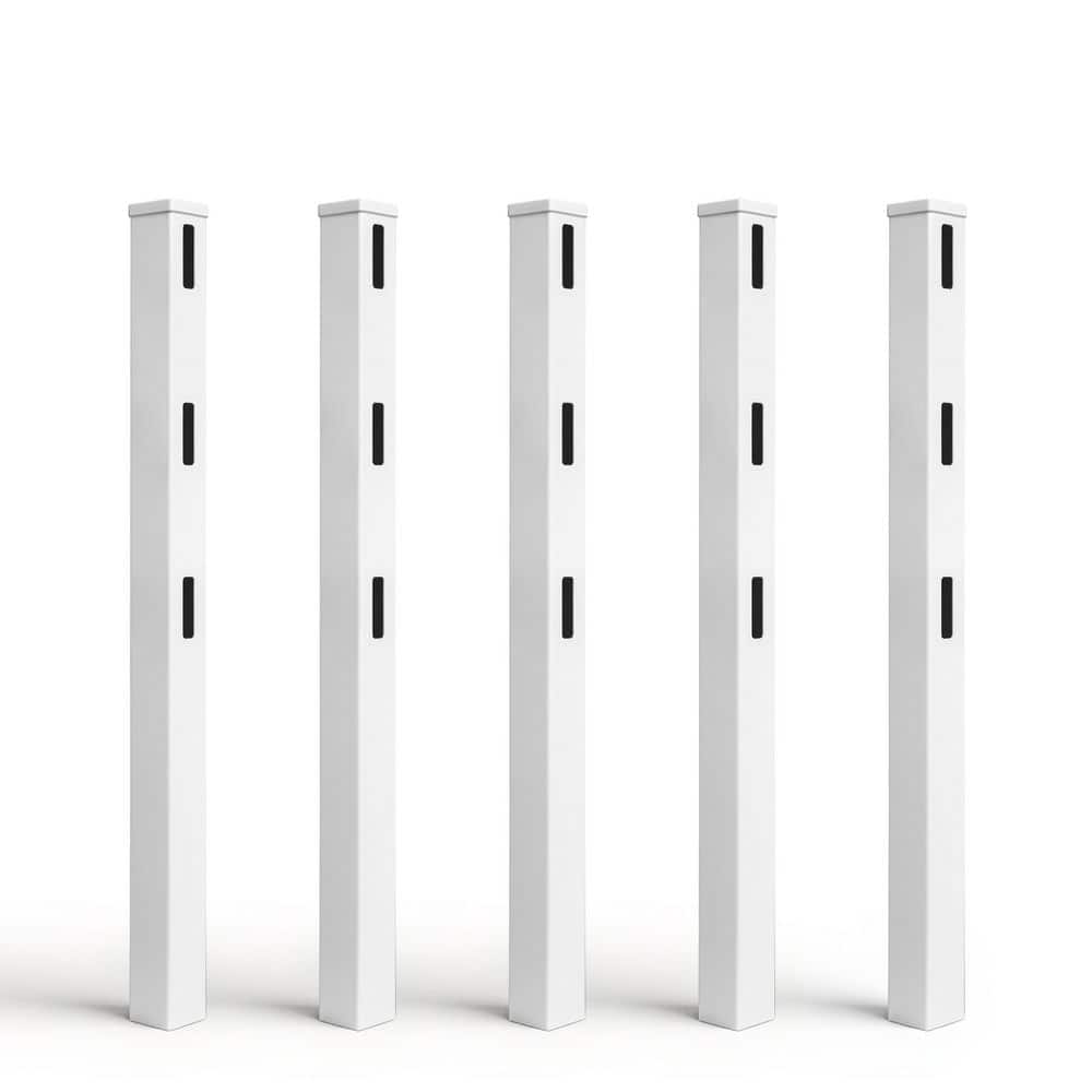 5 in. x 5 in. x 6 ft. White Vinyl End Fence Post with Cap (5-Pack) price history on PriceWatchPro
