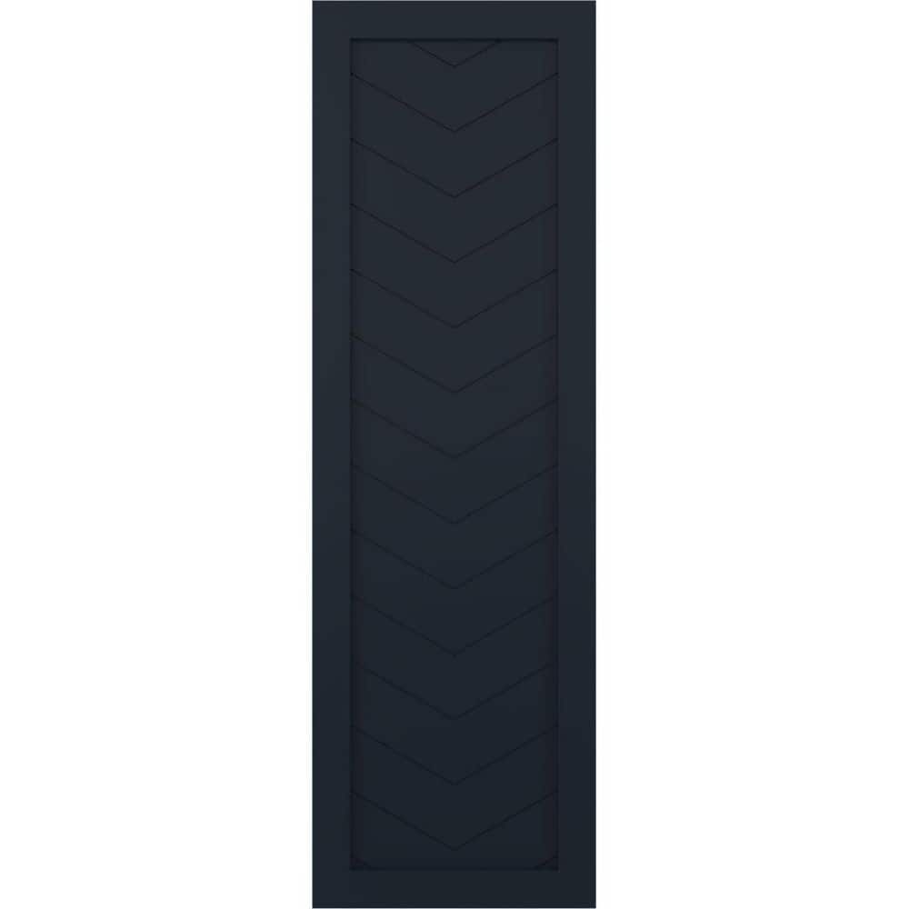 18 in. x 79 in. PVC Single Panel Chevron Modern Style Fixed Mount Board and Batten Shutters in Starless Night Blue price history on PriceWatchPro