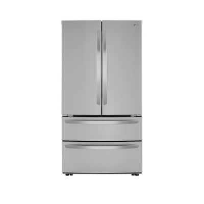 LG 27 cu. ft. 4-Door French Door Refrigerator with Internal Water Dispenser  in PrintProof Stainless Steel LMWS27626S - The Home Depot