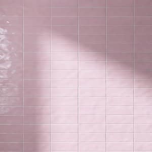 Borgo Subway Pink 2.6 in. X 7.9 in. Polished Porcelain Floor and Wall Tile (7.54 sq. ft./Case)