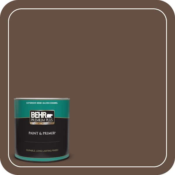 BEHR PREMIUM PLUS 1 qt. #760B-7 Revival Mahogany Semi-Gloss Enamel Exterior Paint & Primer
