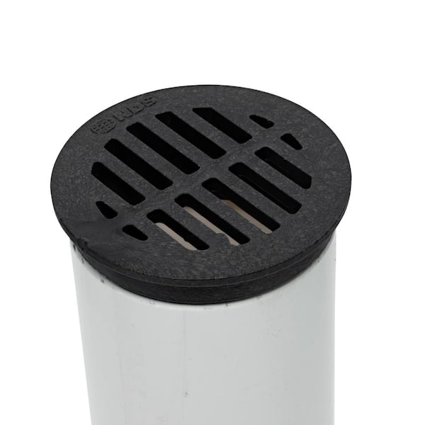 3 in. Plastic Round Drainage Grate in Black