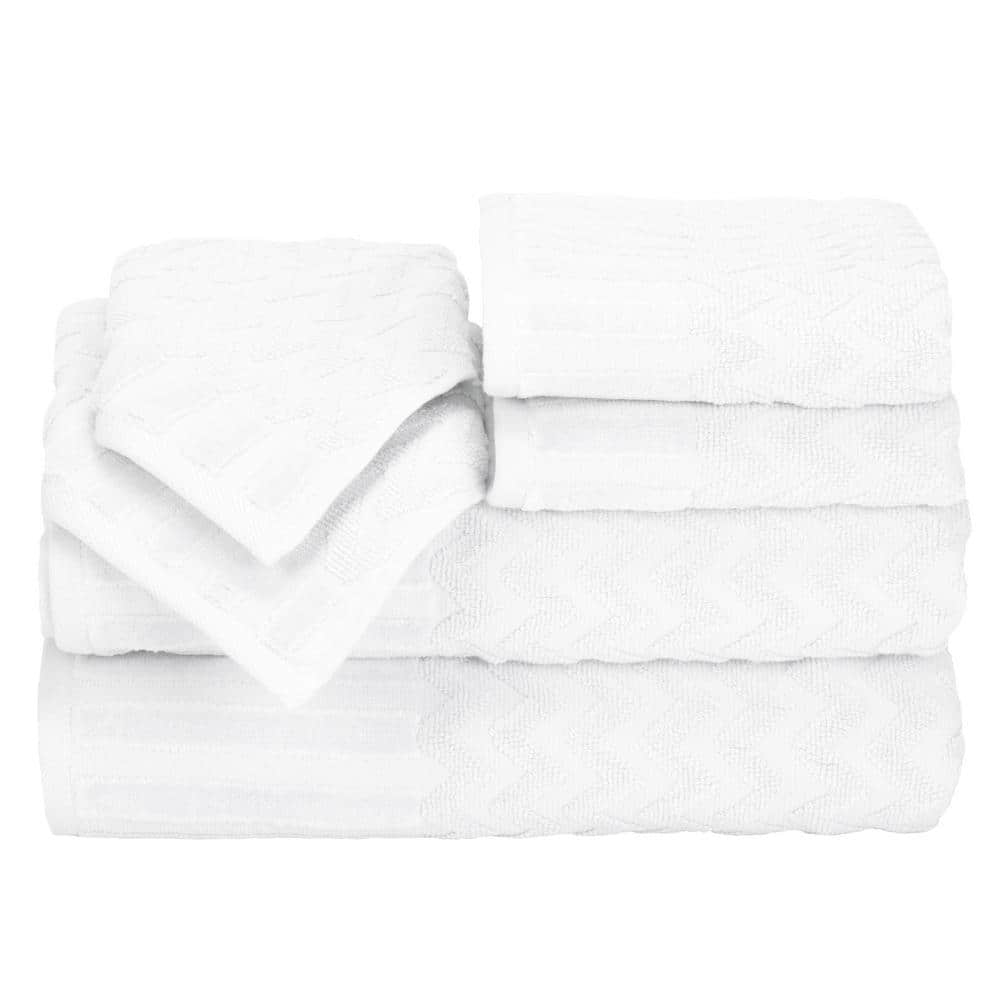 Caro Home 2 Fast Dry Bath & Hand Towels 100% Cotton White Charcoal Soft  30x54