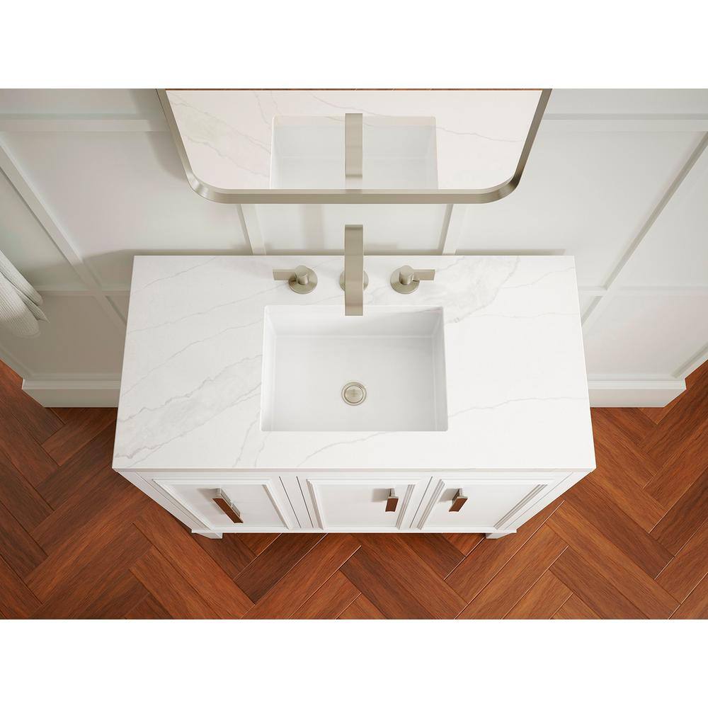 Southerk 36-Inch White Freestanding Bathroom Vanity Set with Quartz Top