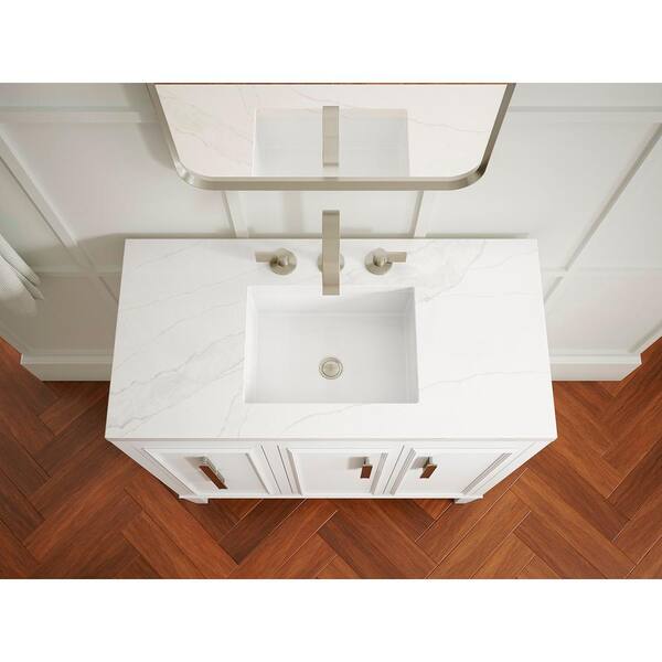 KOHLER Southerk 36.43in. Single Sink Freestanding White Bath Vanity with White Quartz Top Assembled