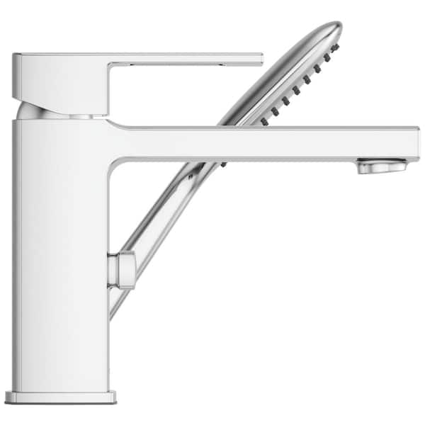 Deckard Single-Handle Deck Mount Roman Tub Faucet with Handshower in Polished Chrome