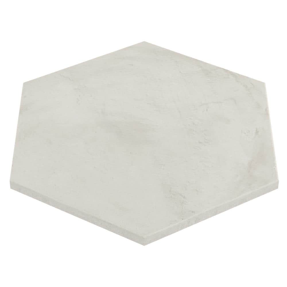 Bianco Matte Hexagonal Porcelain Floor and Wall Tile 8.5 x 9.84 Inch