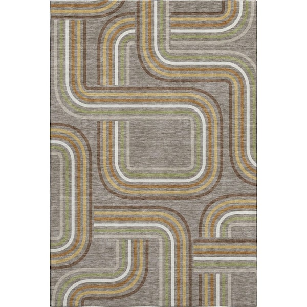 Addison Rugs Mayfield Premium Machine Washable Abstract AMF2535 Taupe 8 ...