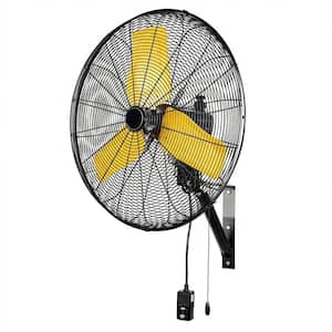 24 in. Oscillating Wall Fan, 8900 CFM High Velocity Industrial Wall Mounted Heavy Duty Shop Fans with GFCI Plug