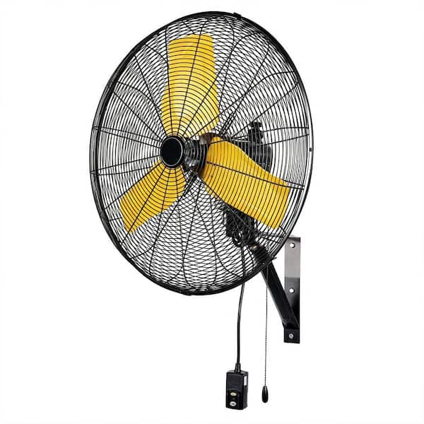 24 in. Oscillating Wall Fan, 8900 CFM High Velocity Industrial Wall Mounted Heavy Duty Shop Fans with GFCI Plug