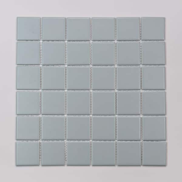 Marin 2 in. x 2 in. Matte Porcelain Mosaic in Misty Blue Wall Tile (10.08 sq. ft. /Case)