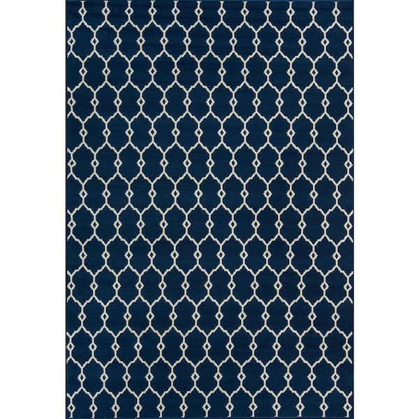 Momeni Baja Navy 5 ft. x 8 ft. Indoor/Outdoor Area Rug