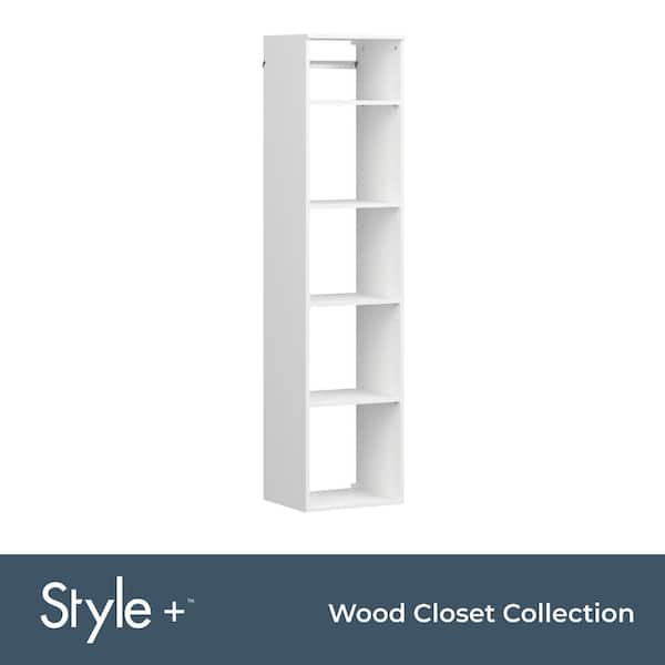 Style+ 17 in. W White Hanging Wood Closet Tower