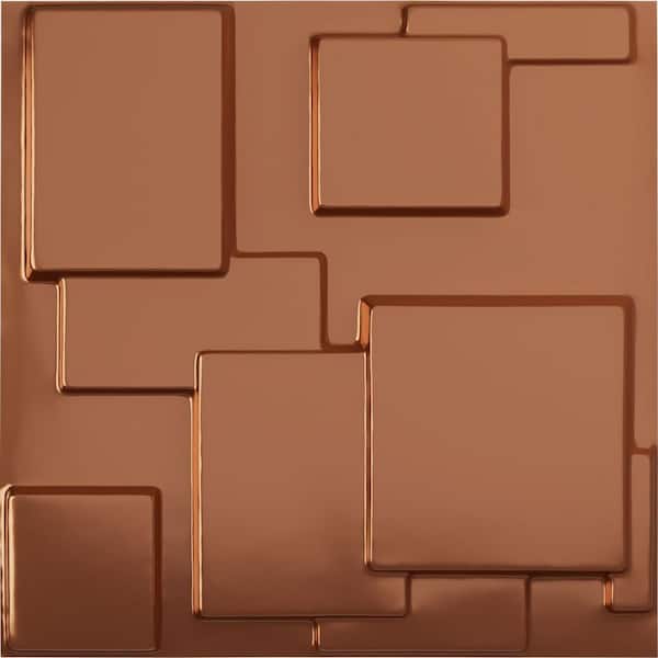 Ekena Millwork 19-5/8"W x 19-5/8"H Gomez EnduraWall Decorative 3D Wall Panel, Copper (12-Pack for 32.04 Sq.Ft.)