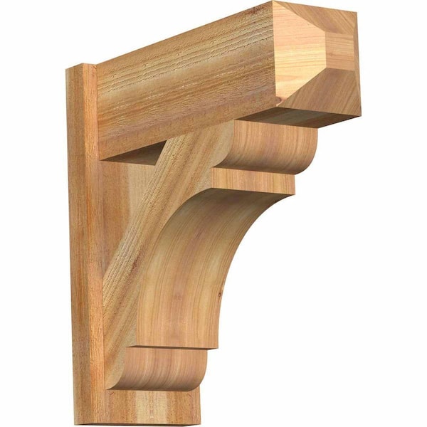 Ekena Millwork 8 in. x 22 in. x 22 in. Olympic Craftsman Rough Sawn Western Red Cedar Outlooker