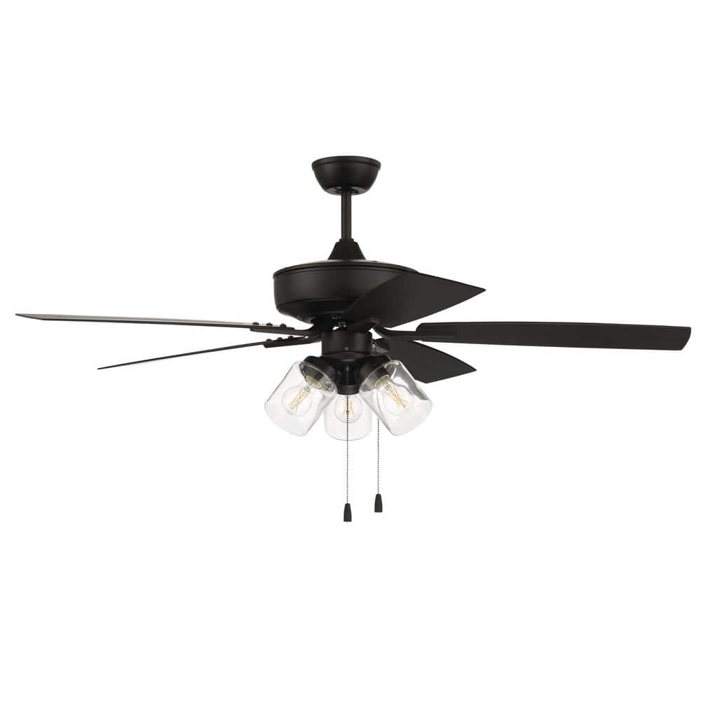 Outdoor Pro Plus-104 52 in. Indoor/Outdoor Dual Mount Flat Black Ceiling Fan with 3-Light LED Light Kit price history on PriceWatchPro