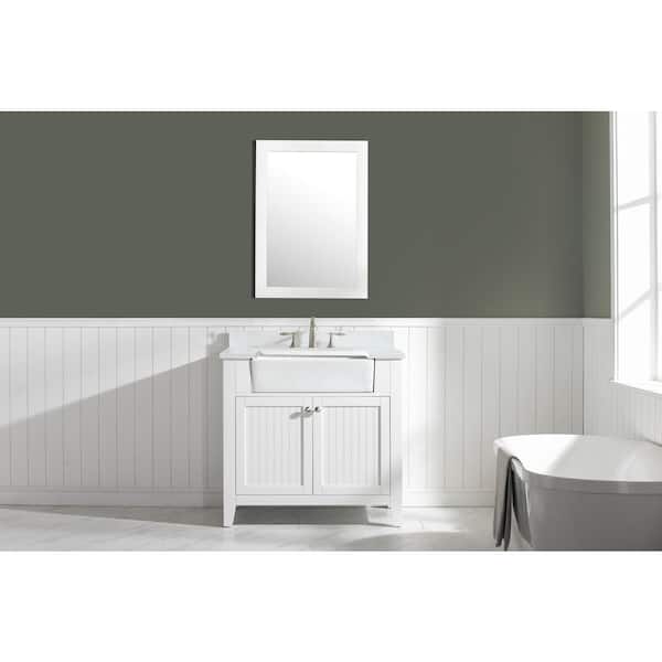 Burbank 36 in. W x 22 in. D Bath Vanity in White with Quartz Vanity Top in White with White Basin