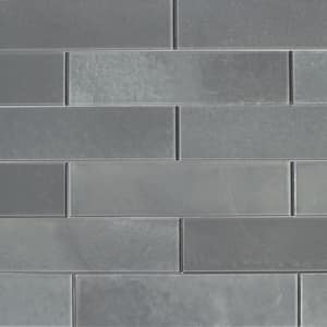 Forever Antiquity Gray 3 in. x 12 in. Glossy Glass Subway Wall Tile (14 sq. ft./Case)
