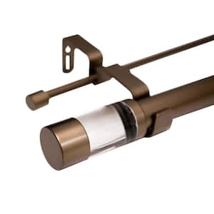 66 in. - 120 in. Adjustable Metal Double Curtain Rod in Bronze with Acrylic Finial