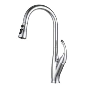 Single Handle Single Hole Pull Down Sprayer Kitchen Faucet in Polished Chrome