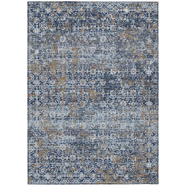 Chantille Machine Washable Indoor/Outdoor Abstract ACN2931 Navy 10 ft. x 14 ft. Area Rug
