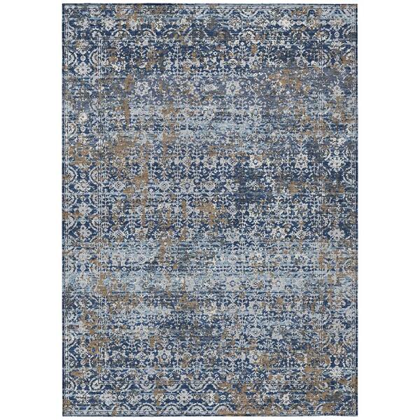 Chantille Machine Washable Indoor/Outdoor Abstract ACN2931 Navy 5 ft. x 7 ft. 6 in. Area Rug