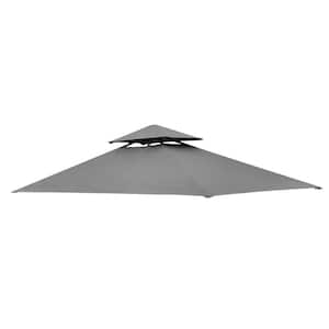 8 ft. x 5 ft. Gray Replacement Canopy Top for Hampton Bay Heathermoore Grill Gazebo