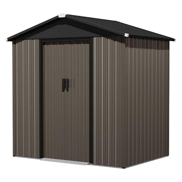 6 ft. x 4 ft. Metal Outdoor Backyard Garden Storage Tool Shed with Sliding Doors (22 sq. ft. )