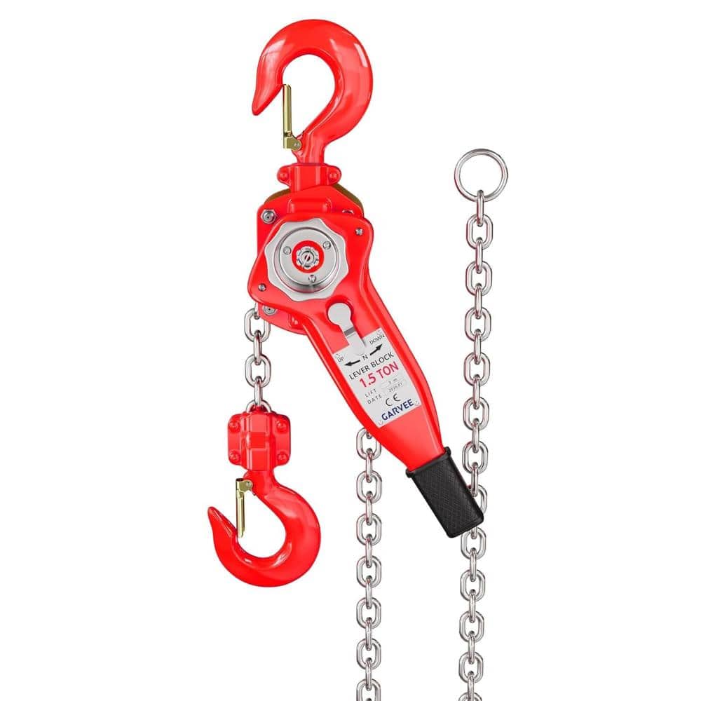 Manual Lever Chain Hoist, 1.5 Ton/3,300 Lbs Capacity, 20 ft Lifting Height, with Heavy Duty G80 Galvanized Steel Chain price history on PriceWatchPro