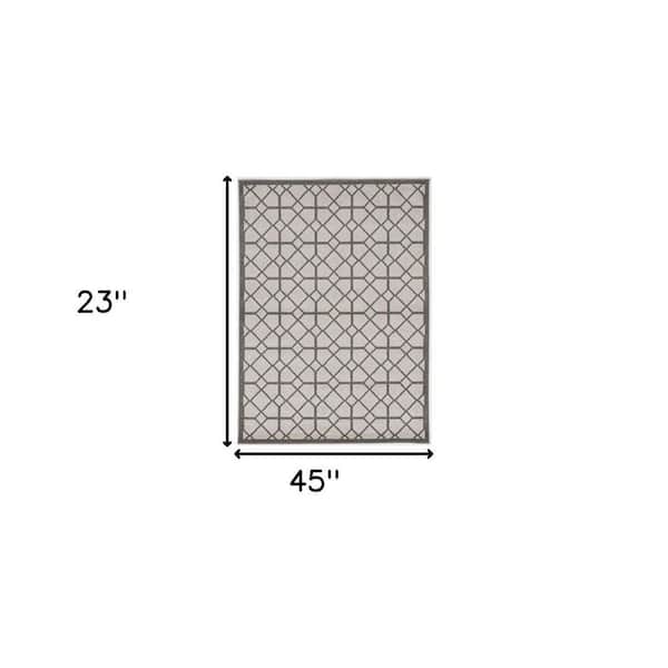 Ivory 2 ft. x 4 ft. Woven Polypropylene Rectangle Indoor/Outdoor Area Rug